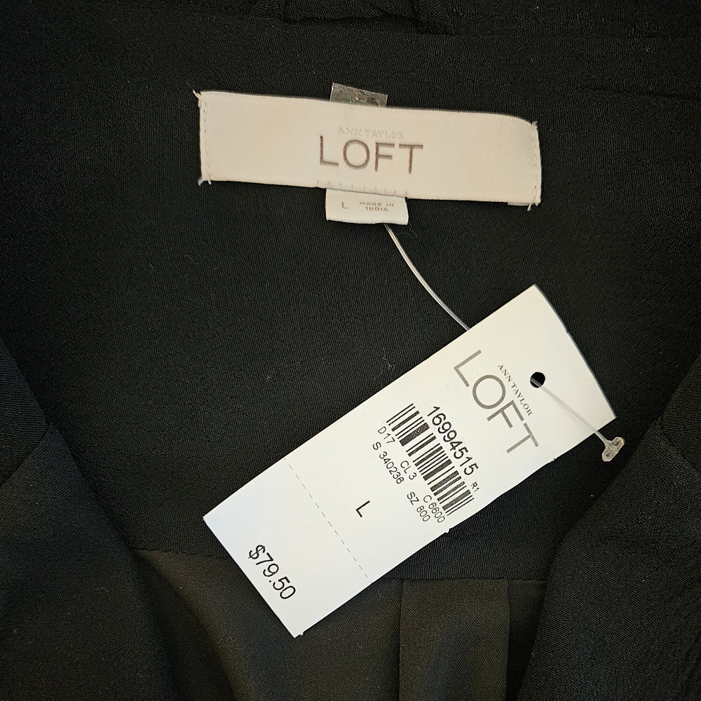 Ann Taylor Black Sleeveless V-Neck Wrap Dress - Picture 4 of 6